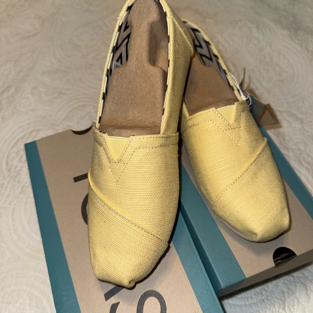 Yellow Canvas Slip-On Women's Shoes